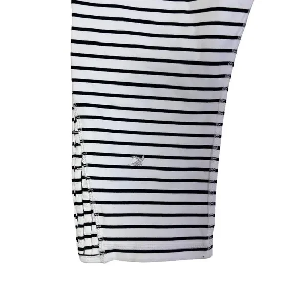 Glyder Striped Capri Leggings Lattice Hem Athleisure High Rise L - Picture 6 of 8